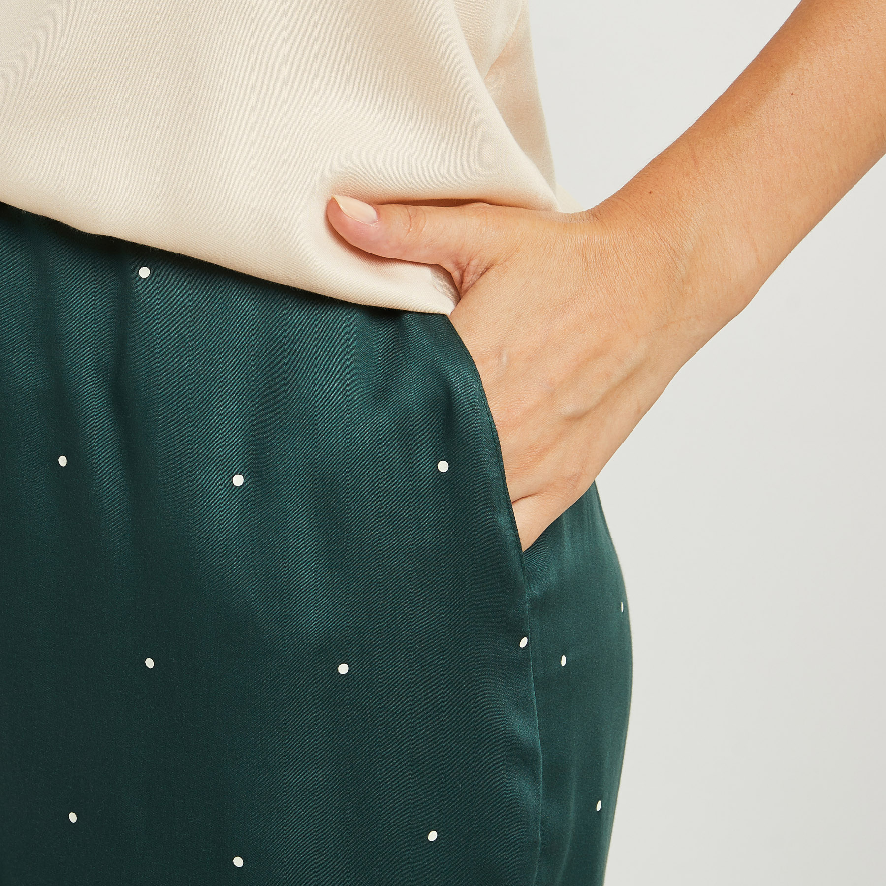 AROME PANTALON PALAZZO VISCOSE VERT