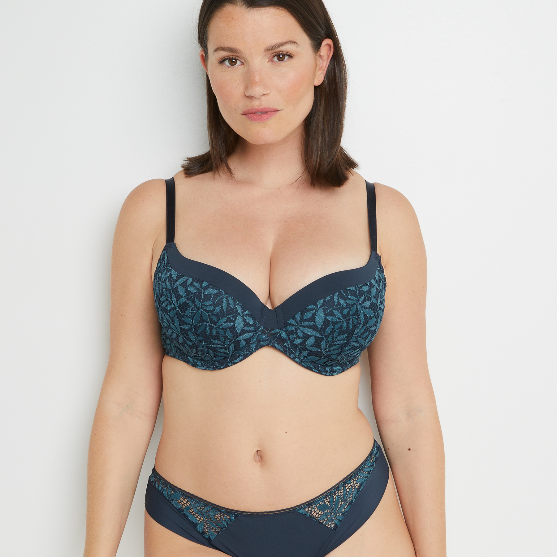 ALI SOUTIEN-GORGE AMPLIFORME DENTELLE MULTICO BLEU