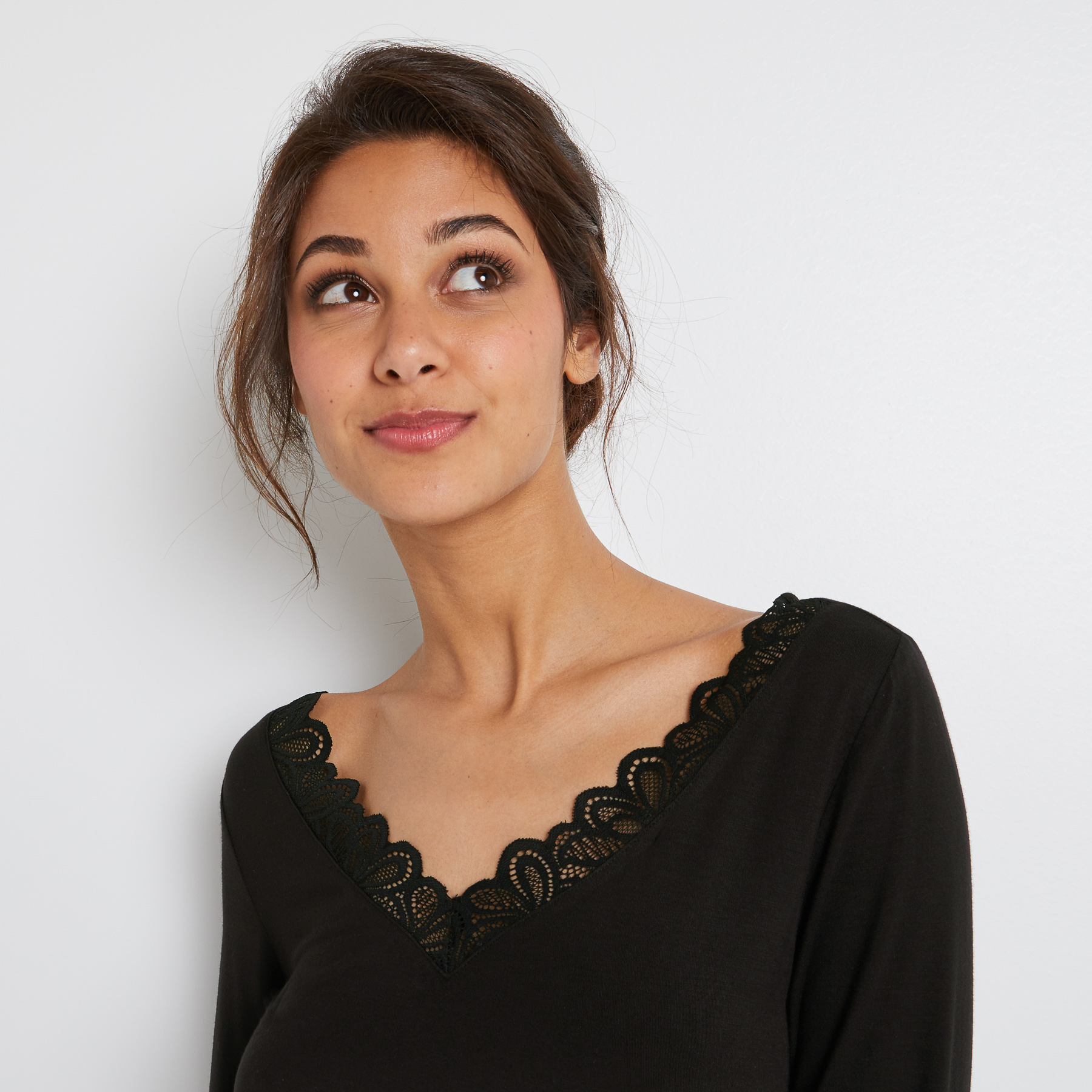SYARA TEE SHIRT MANCHES LONGUES NOIR