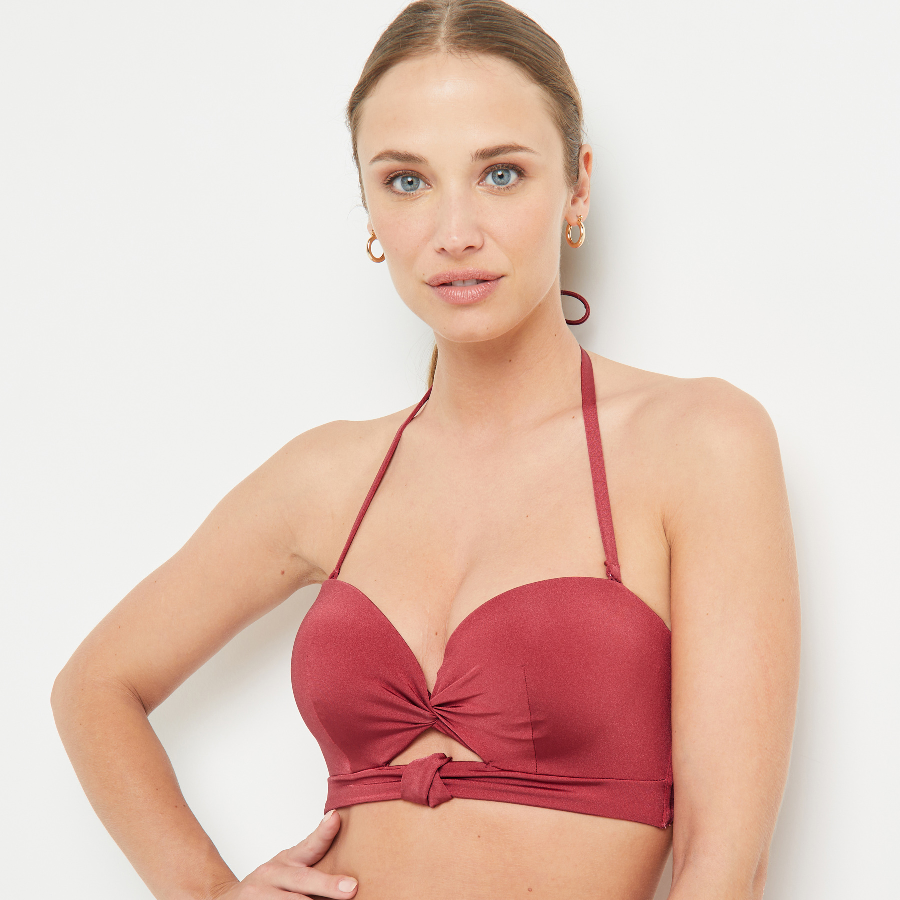 LEONIE MAILLOT DE BAIN BANDEAU BORDEAUX