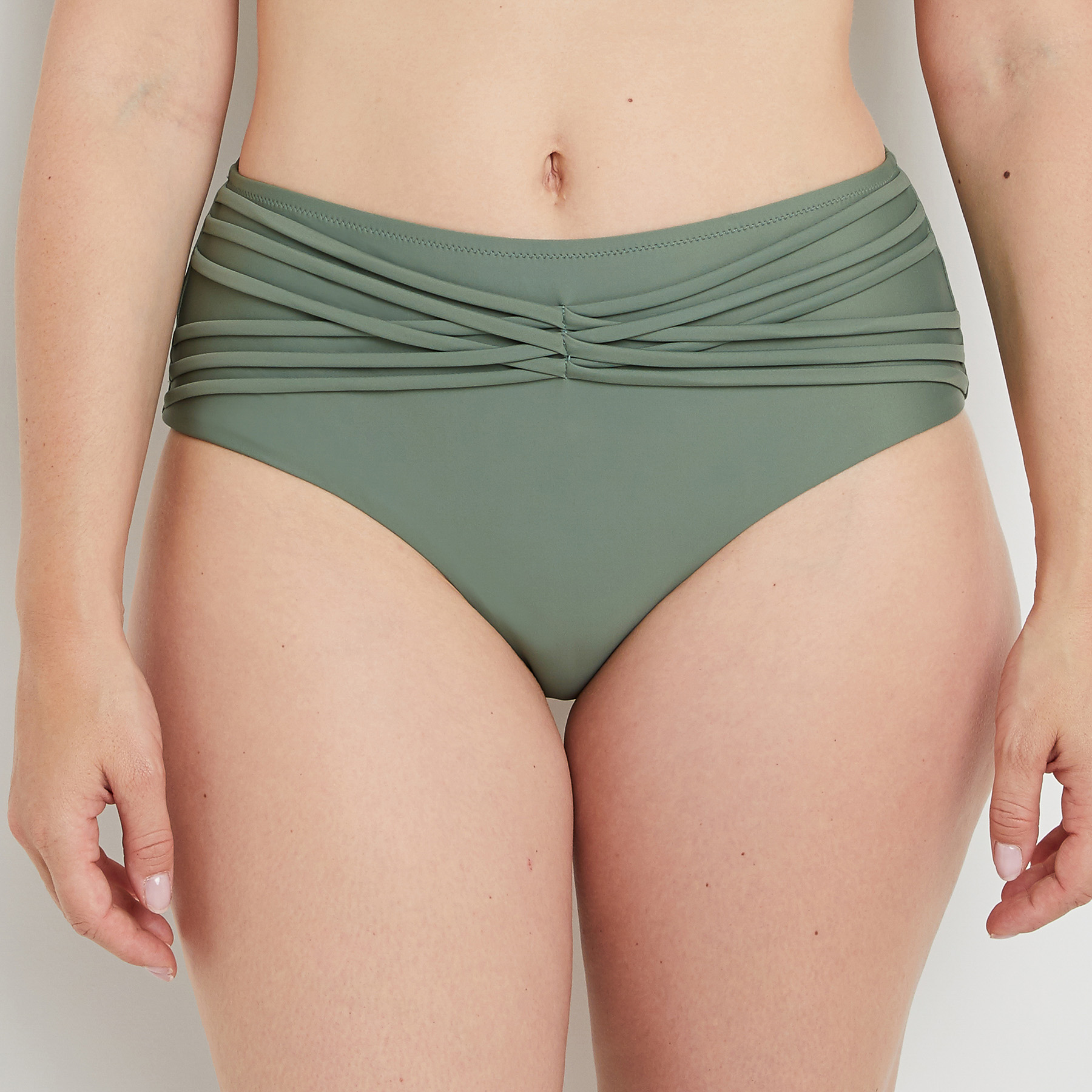 JADE MAILLOT DE BAIN CULOTTE HAUTE KAKI