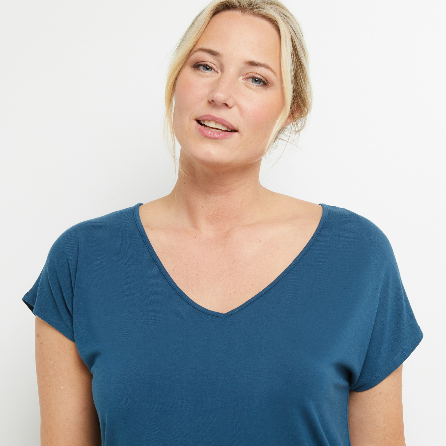 BAMBOU T-SHIRT MANCHES COURTES PETROLE