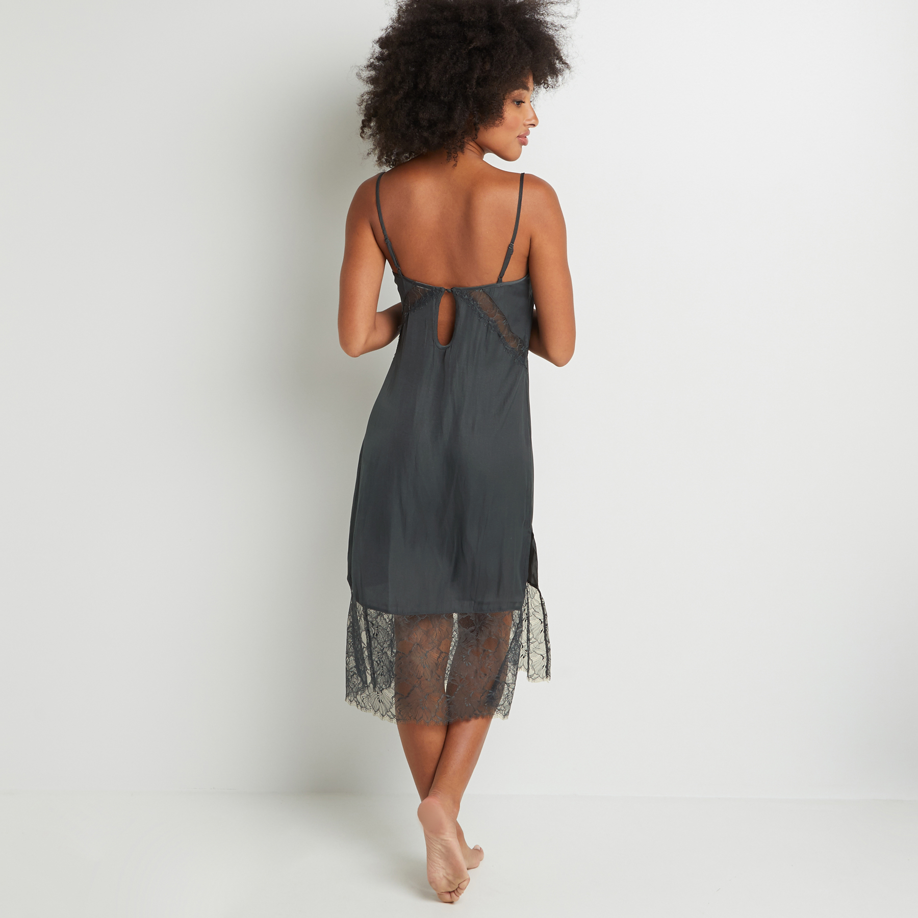 NUISETTE LONGUE SATIN GRIS