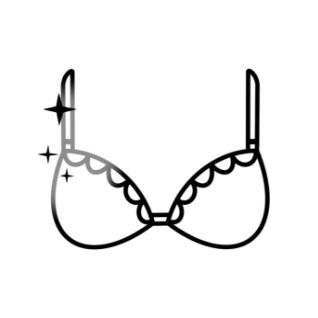 Pictogramme d'un soutien-gorge neuf.