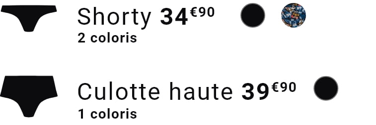 Comparatif shorty & culotte haute